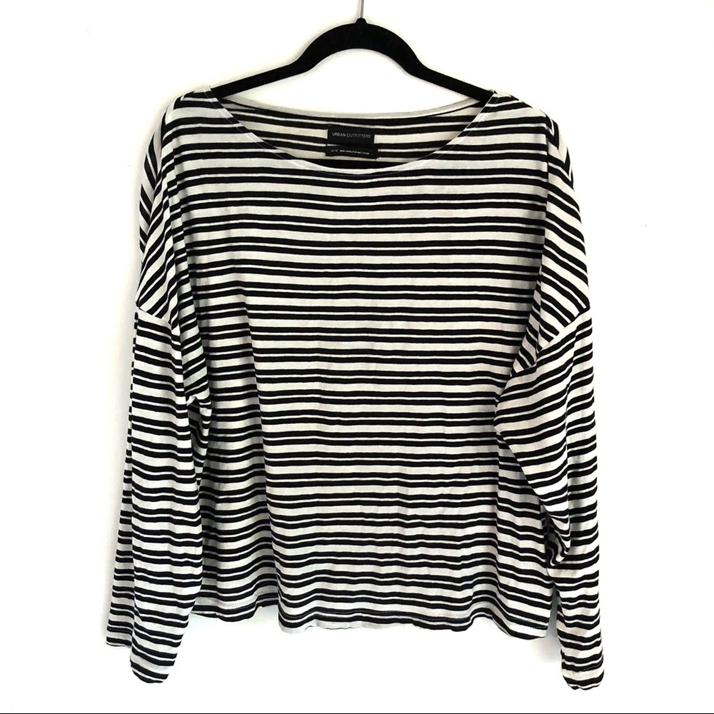 Urban Outfitters Striped Dropped Long Sleeve Top